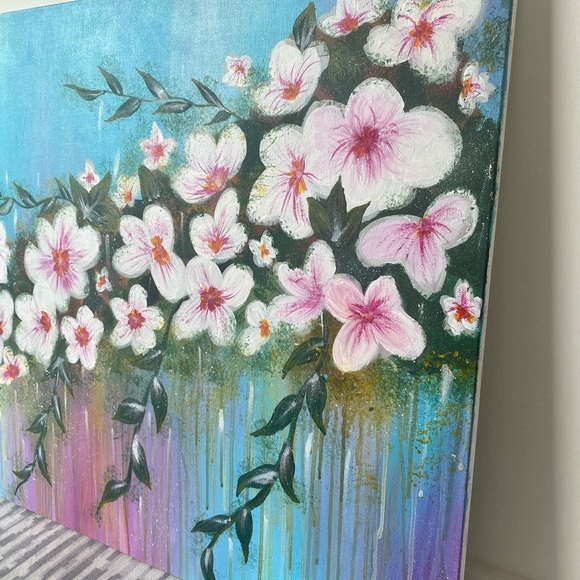 Flowers acrylic painting/home decor - Picture 3 of 5